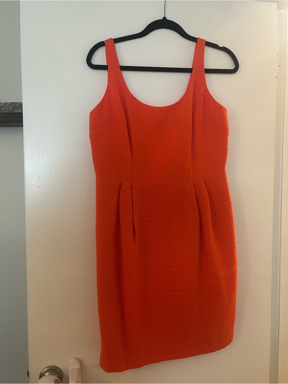 Ann Taylor Bright Orange Textured Sheath Dress